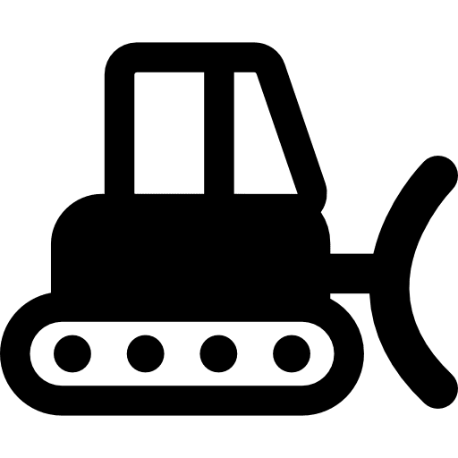 Bulldozer digger buildings excavator icon