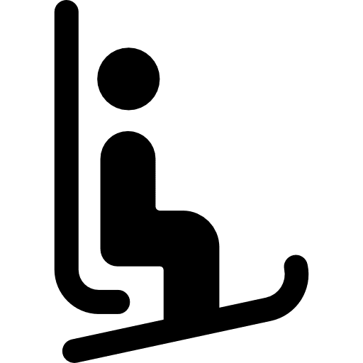 Cable car with skier ski transport railway icon