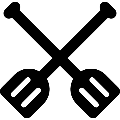 Oars kayak rowing paddles icon