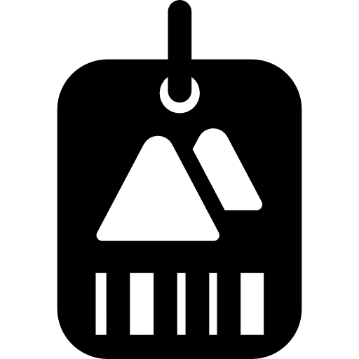 Price tag with mountains ski travel mountain sports icon