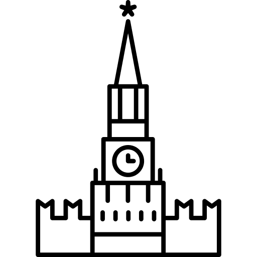 Kremlin clock moscow russian icon