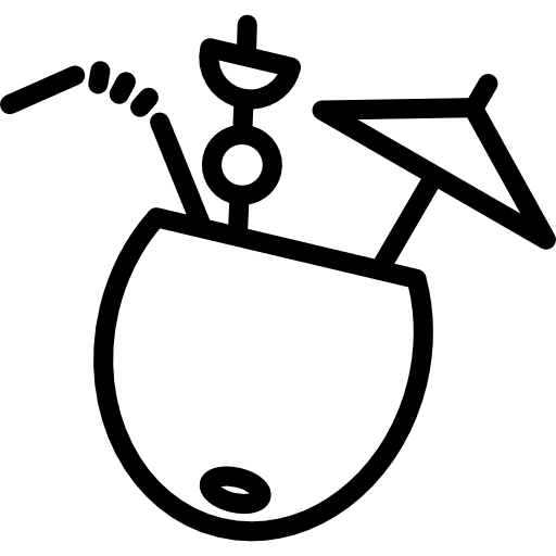 Cocktail coconaut drinks tropical alcoholic icon