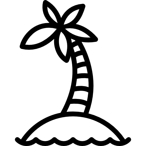 Island summertime summer beach icon