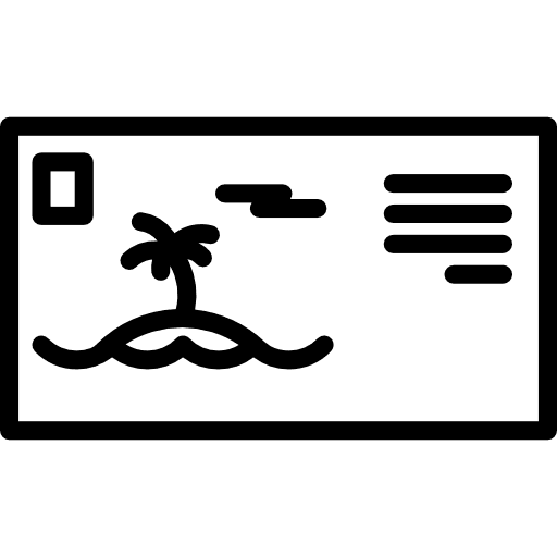 Postcard vacations mail stamp icon