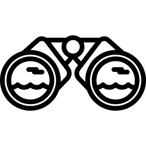 Binocoulars look security glass icon