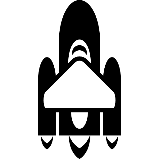 Rocket transport spacecraft space ship icon