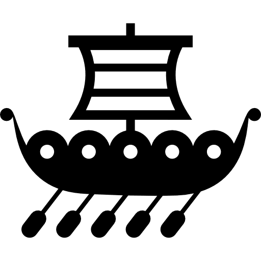 Viking ship ship rowing sailing icon