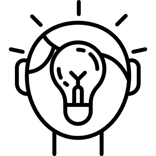 Have an idea invention illumination head icon