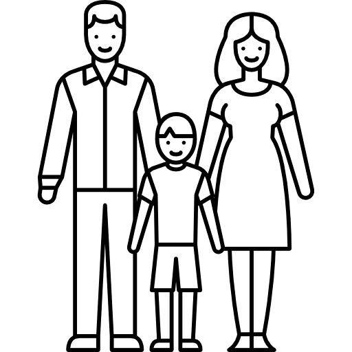 Married couple with son husband child love icon