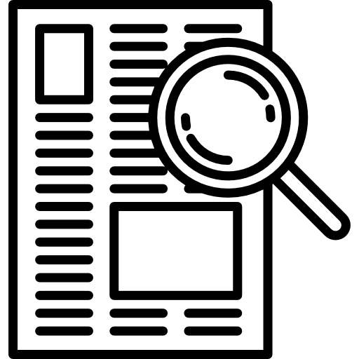 Page proofs graphic tool graphics editor magnifying glass icon