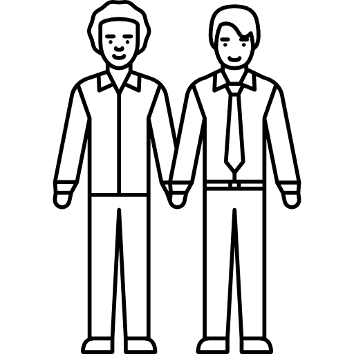 Gay couple men family loving icon