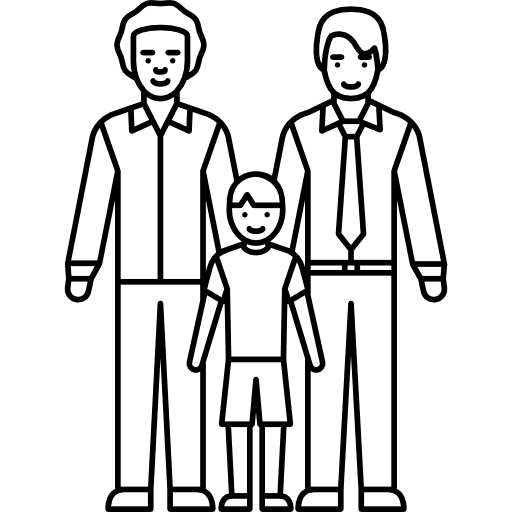 Gay couple with child people son love icon