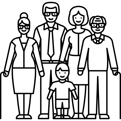 Married couple grandparents and child man family woman icon