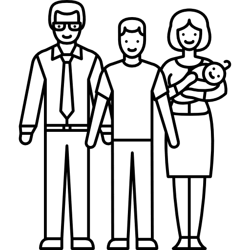 Married couple with two kids husband man love icon