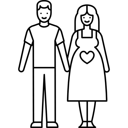 Expecting parents woman people man icon