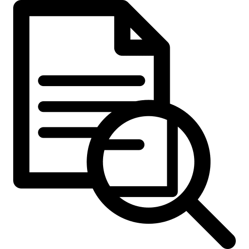 Document loupe define enquiry icon