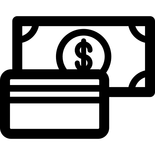 Payment method currency banking debit card icon