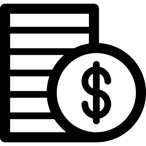 Coins cash currency bag icon