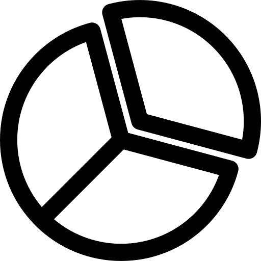 Pie chart business finances graphical icon