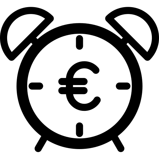 Alarm clock tools and utensils time euro icon