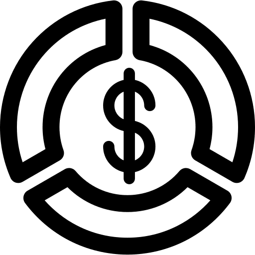 Circular chart circular chart pie graphic dollar symbol icon