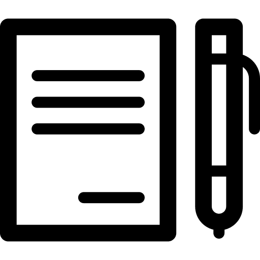 Paper writing pen pencil icon