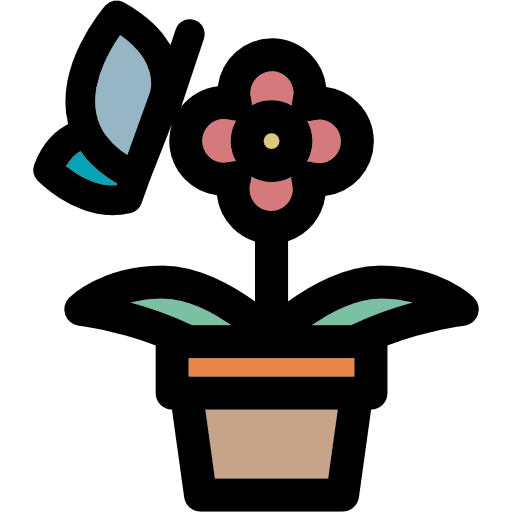 Flower blossom rose butterfly icon