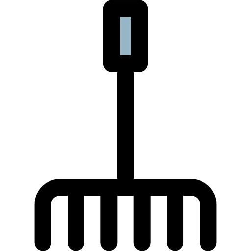 Rake tools and utensils pitchfork rake icon