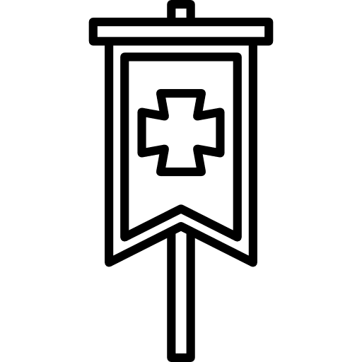 Banner medieval cross banner icon