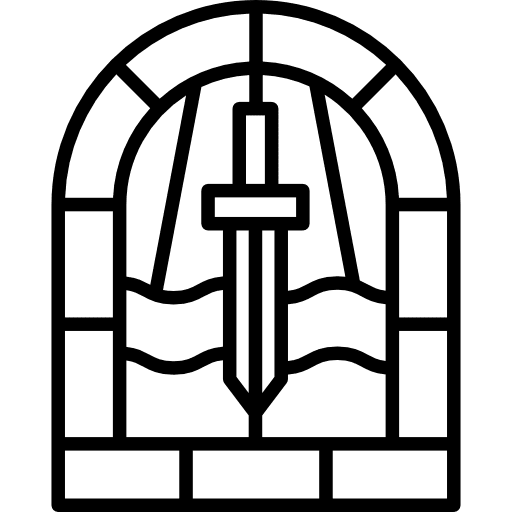 Stained glass window medieval ornamental stained glass window icon