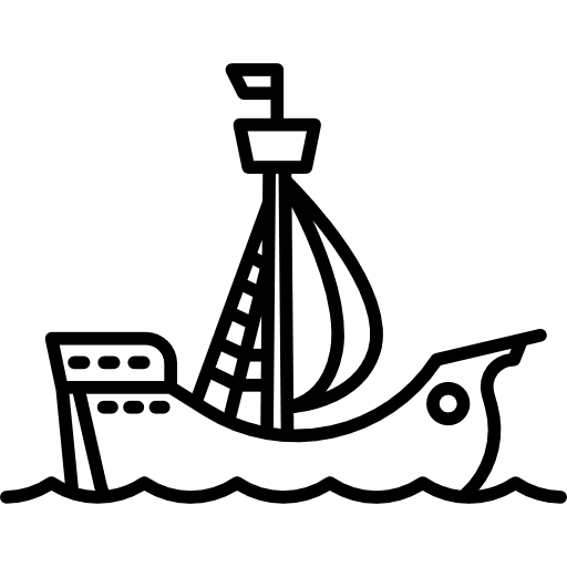 Ship transport medieval ship icon