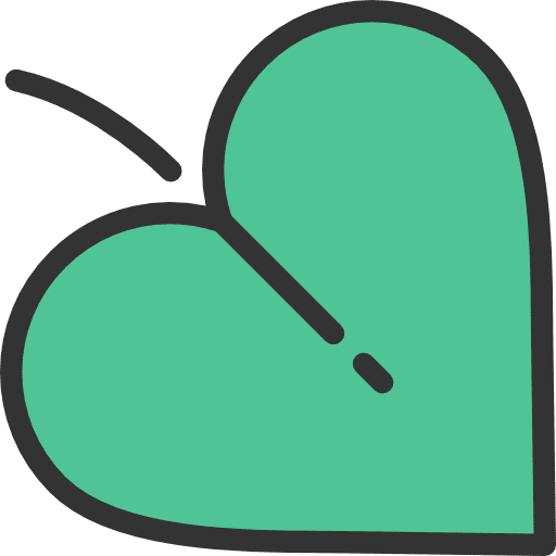 Leaf shapes love leaf icon