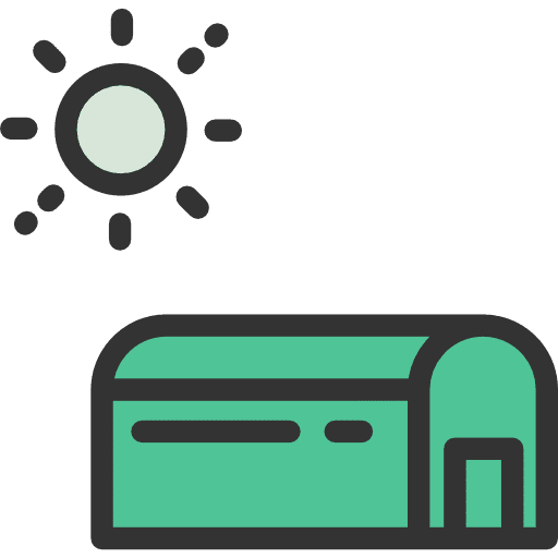 Greenhouse sun gardening plants icon