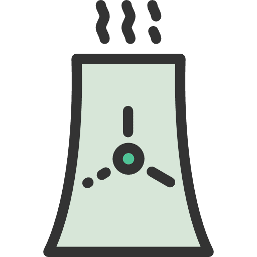 Nuclear cooling tower nature buildings icon
