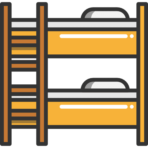 Bunk bed rest hotel furniture and household icon