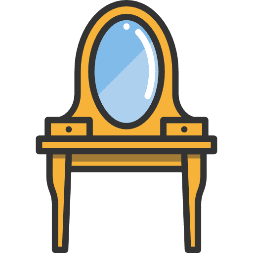 Dresser furniture and household table mirror icon