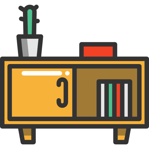 Nightstand furniture and household furniture antique icon