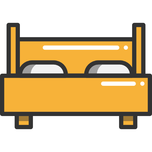 Bed hostel furniture and household sleepy icon