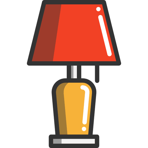 Lamp light furniture and household tools and utensils icon