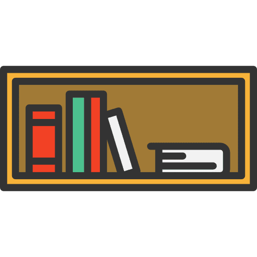 Shelf bookshelf shelf furniture and household icon