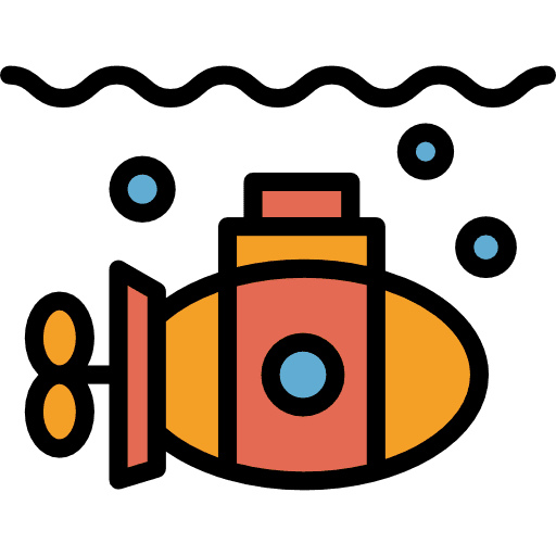 Submarine navigation submarines navigate icon