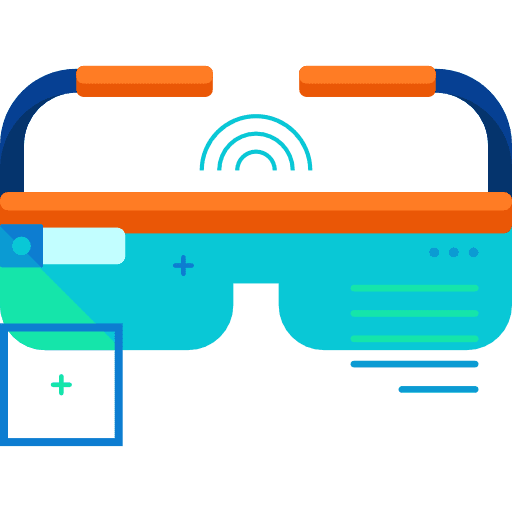 Ar glasses virtual reality multimedia technology icon