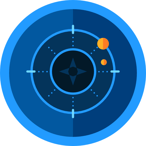 Radar electronics area maps and location icon