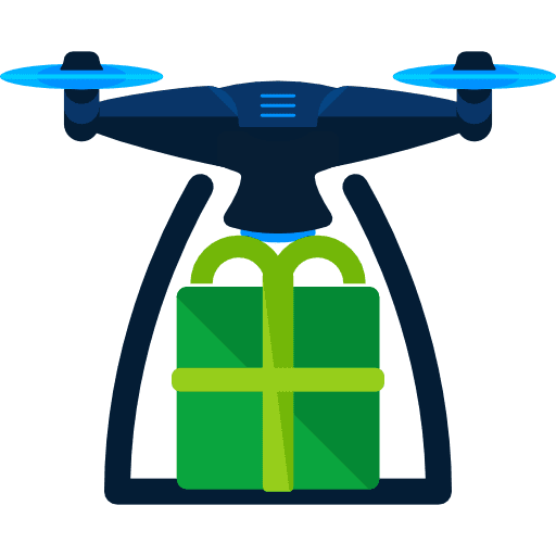 Drone fly remote control transportation icon