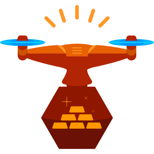 Drone transportation drone fly icon