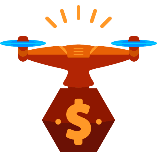 Drone fly transport electronics icon