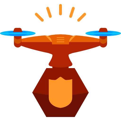 Drone remote control fly transport icon