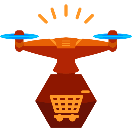 Drone transport fly electronics icon