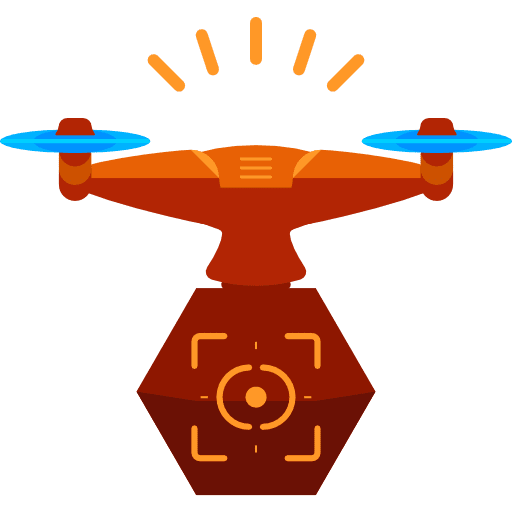 Drone transportation remote control fly icon