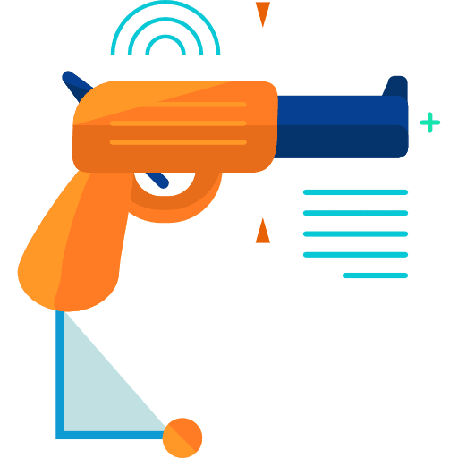 Virtual reality multimedia gun electronic icon